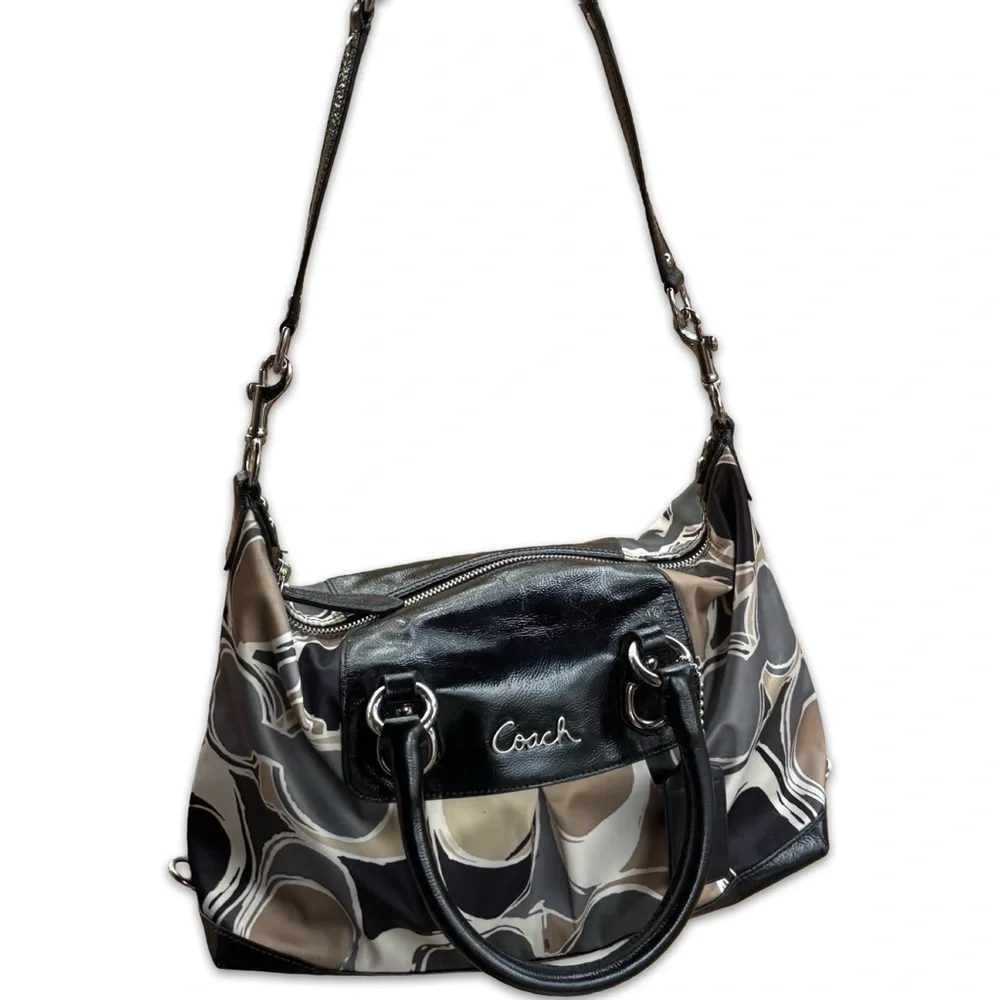 2011 Coach Ashley Satin Scarf Print Satchel